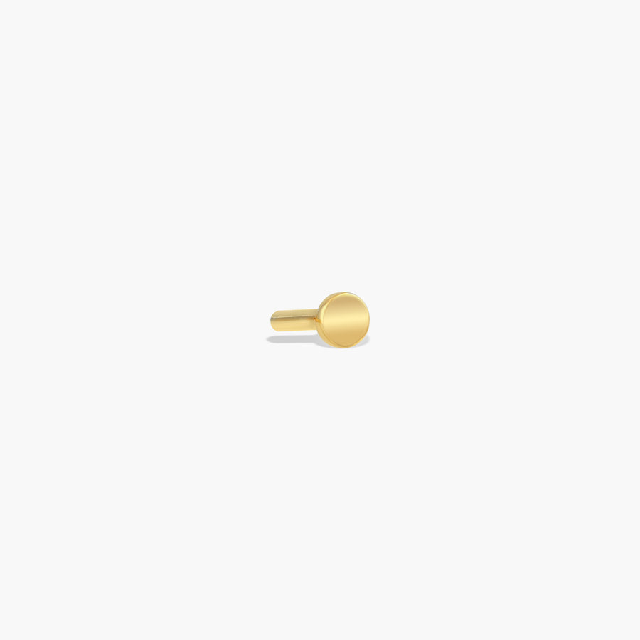 Plate Stud (single) - Solid 9K Gold - UNPLATED