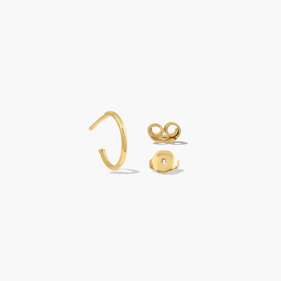 Open Hoop Earrings - Solid 9K Gold - UNPLATED
