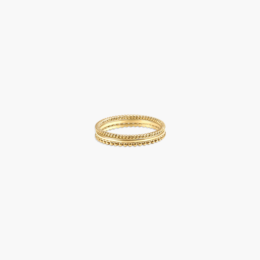 Twister Rope Ring - Solid 9K Gold - UNPLATED