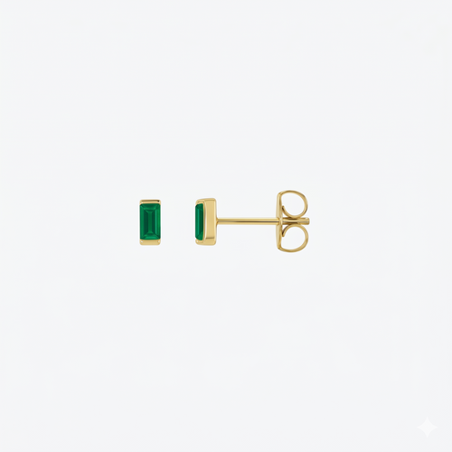 Baby Baguette Birthstone Stud (single)