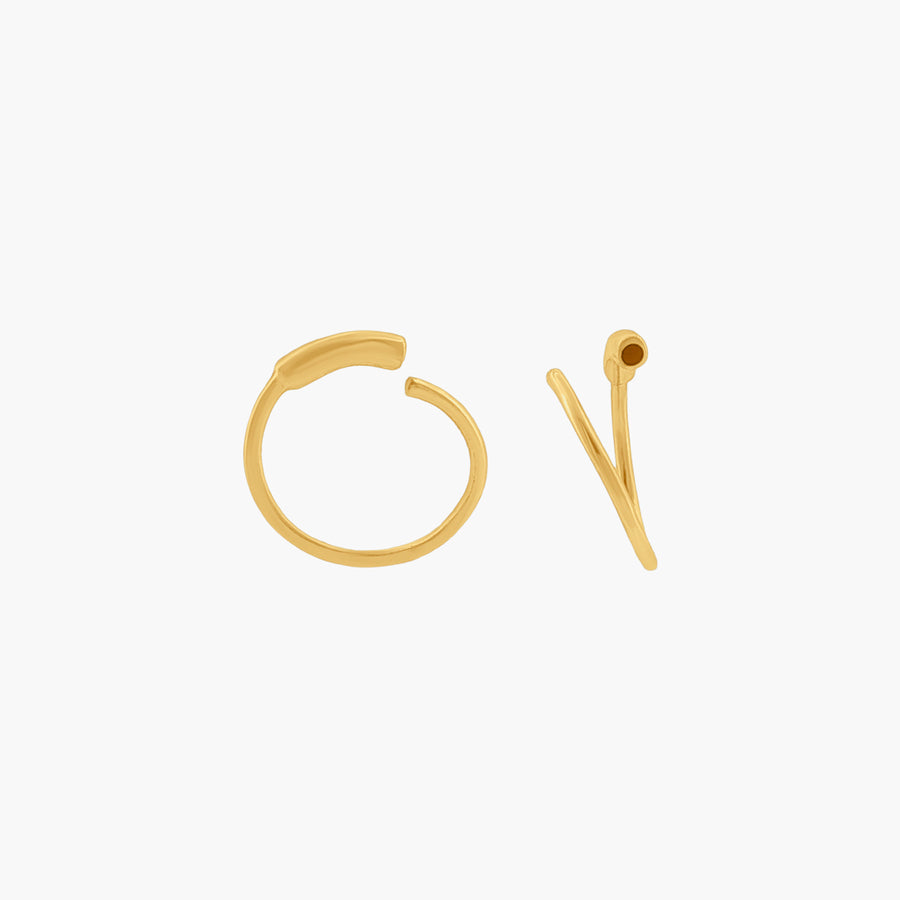 The Fine Hoop (single) - Solid 9K Gold - UNPLATED