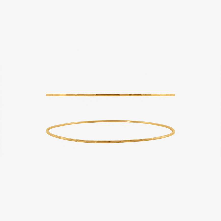 The Facet Bangle - Solid 9K Gold - UNPLATED